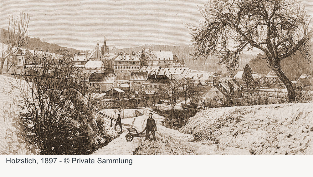 Schloss Bebenhausen (Kloster Bebenhausen) - Holzstich, 1897 Schloss Bebenhausen (Kloster Bebenhausen) im Landkreis Tübingen