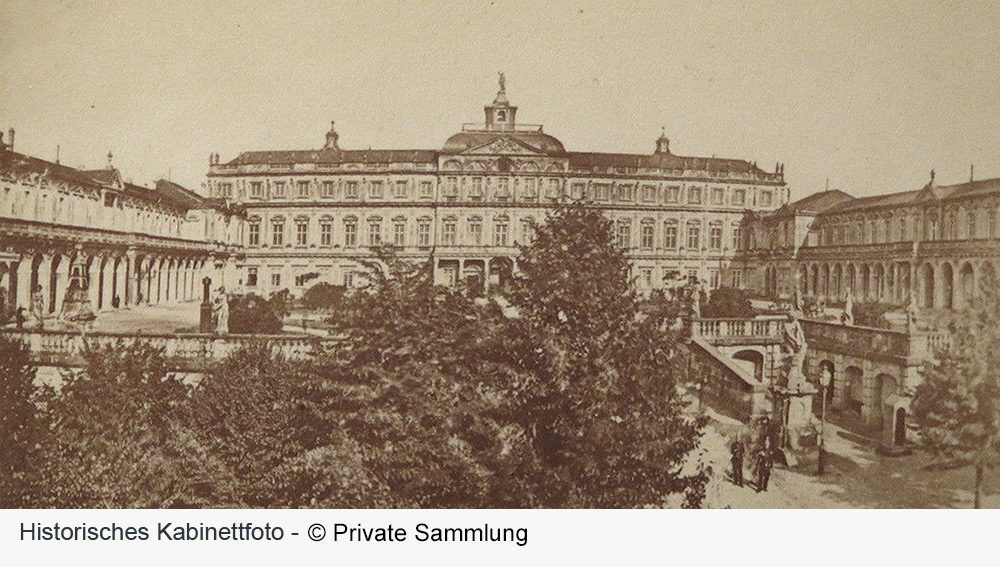 Schloss Rastatt - Historisches Kabinettfoto Schloss Rastatt im Landkreis Rastatt