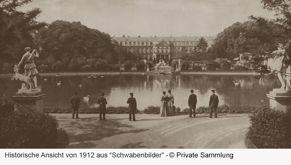 Neues Schloss Stuttgart - Historische Ansicht, 1912 Neues Schloss Stuttgart in der Landeshauptstadt Stuttgart
