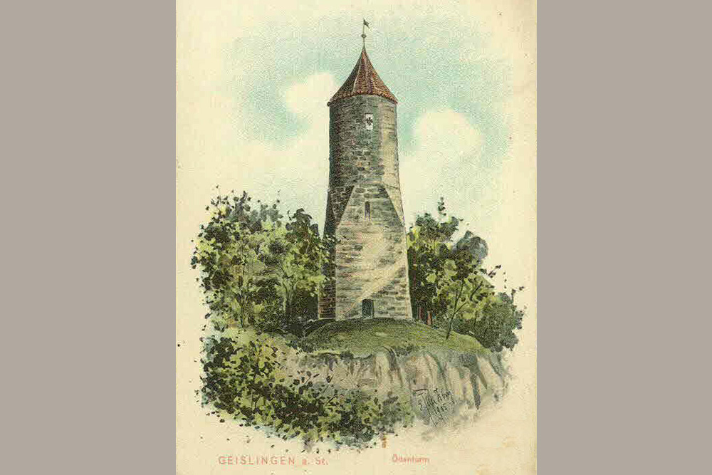Ödenturm – Historische Künstlerkarte von Eugen Felle. um 1910 Ödenturm im Landkreis Göppingen