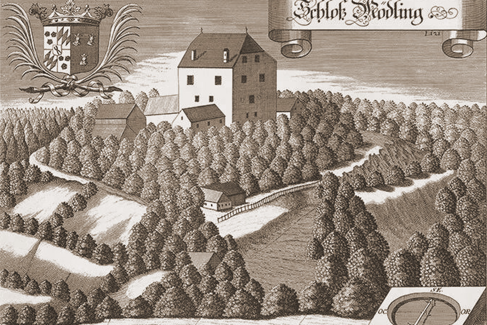 Burg Megling (Stampflschloss, Stampflschlössl, Schloss Stampfl, Mögling, Mödling, Obermegling, Stampfturm, Stampfl) im Landkreis Mühldorf am Inn