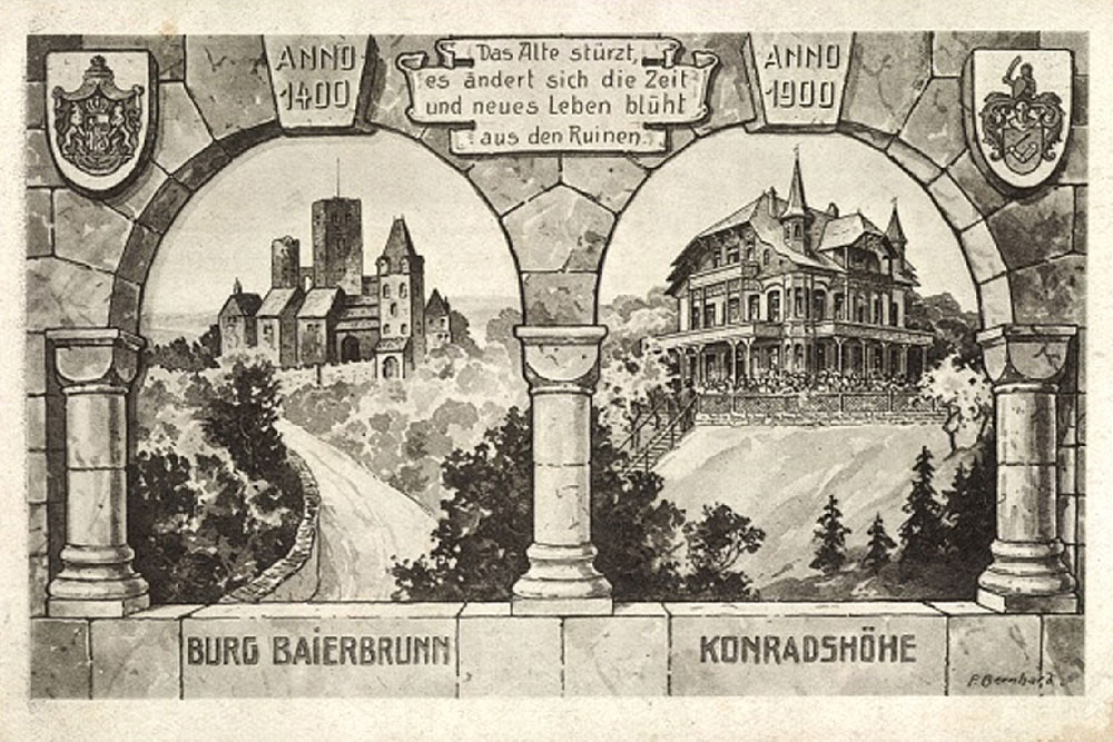 Burg Baierbrunn (Pairbrunn, Pairbrunnen, Beigerbrunn, Konradshöhe) im Landkreis München