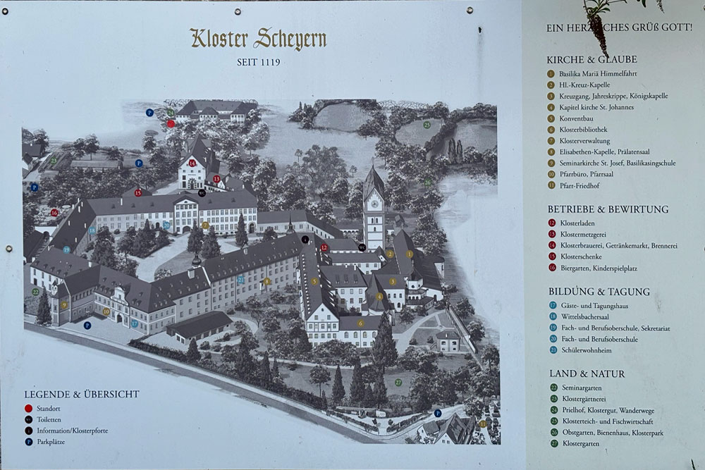 Kloster Scheyern (Kloster Bayrischzell-Fischbachau-Petersberg/Eisenhofen-Scheyern, Benediktinerabtei Mariä Himmelfahrt und zum Heiligen Kreuz) im Landkreis Pfaffenhofen an der Ilm