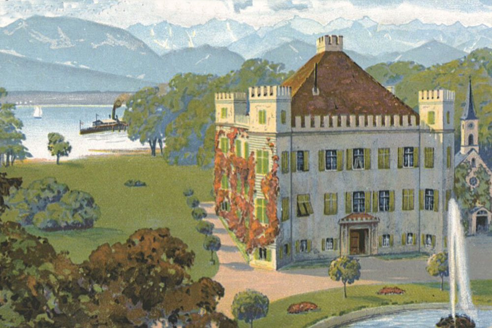 Schloss Possenhofen (Altes Schloss und Neues Schloss – auch Hufeisenbau genannt) im Landkreis Starnberg