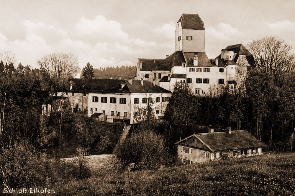 Burg Elkofen (Schloss Elkofen, Unterelkofen, Ölkofen) - Historische Ansichtskarte Burg Elkofen (Schloss Elkofen, Unterelkofen, Ölkofen) im Landkreis Ebersberg