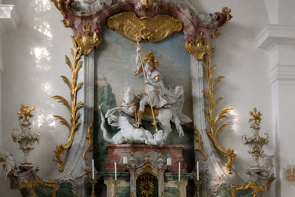 Schloss Delling (Seefeld) (heute Landgut) - Hofmarkskapelle St. Georg Schloss Delling (Seefeld) (heute Landgut) im Landkreis Starnberg