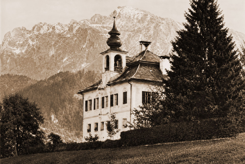 Schloss Lustheim (Berchtesgaden) – Historische Aufnahme, um 1909 Schloss Lustheim (Berchtesgaden) im Landkreis Berchtesgadener Land