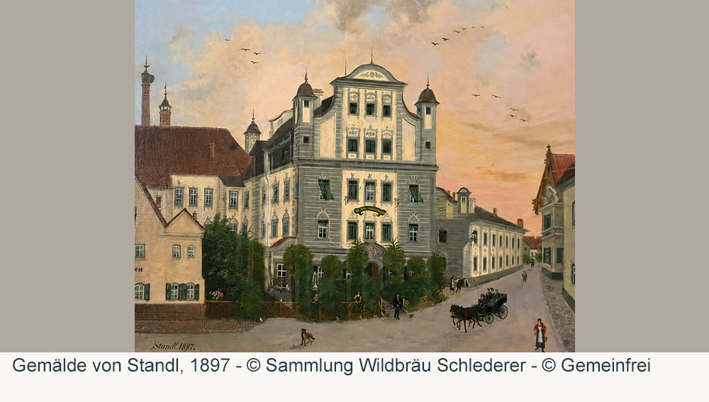 Adelssitz Grafing - Gemälde von Standl, 1897 Adelssitz Grafing im Landkreis Ebersberg