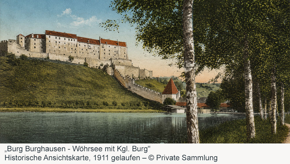 Burg zu Burghausen - Historische Ansichtskarte, 1911 gelaufen Burg zu Burghausen im Landkreis Altötting