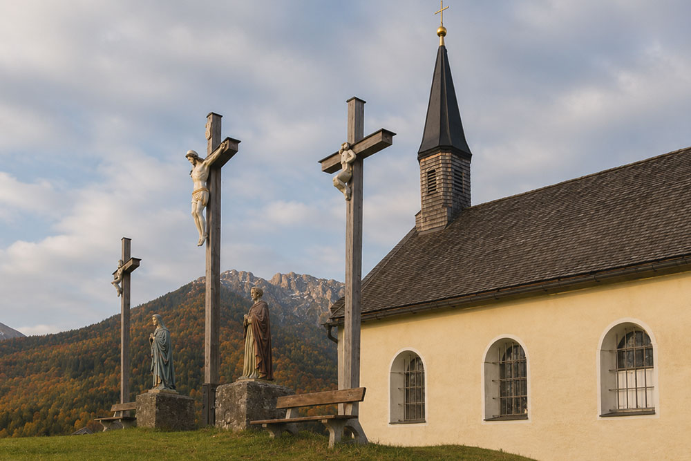 Burg Eschenlohe (Vestbühl, Vestbühel, Vestbichel) - Kapelle St. Nikolaus Burg Eschenlohe (Vestbühl, Vestbühel, Vestbichel) im Landkreis Garmisch-Partenkirchen