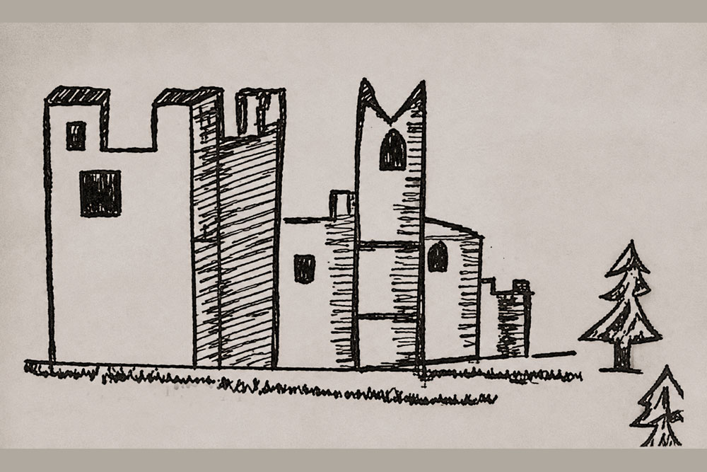 Burg Gegenpoint (Burgstall Geggenpoint, Kekenpoint; früher auch Kekkepiunt, Kekinpiunt oder Geckenpoint) – Ansicht nach Apian, um 1500 Burg Gegenpoint (Burgstall Geggenpoint, Kekenpoint; früher auch Kekkepiunt, Kekinpiunt oder Geckenpoint) im Landkreis Fürstenfeldbruck