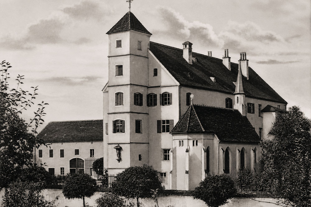 Schloss Kolberg (Josephsburg, Kolbergschlössl, Sitz Kolberg, Schloss Neukolberg, Kolberschlösschen, Josefsburg) - Historische Ansichtskarte, 1939 gelaufen Schloss Kolberg (Josephsburg, Kolbergschlössl, Sitz Kolberg, Schloss Neukolberg, Kolberschlösschen, Josefsburg) im Landkreis Altötting