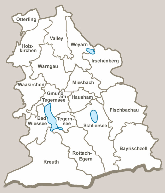 Karte Landkreis Miesbach Karte Landkreis Miesbach