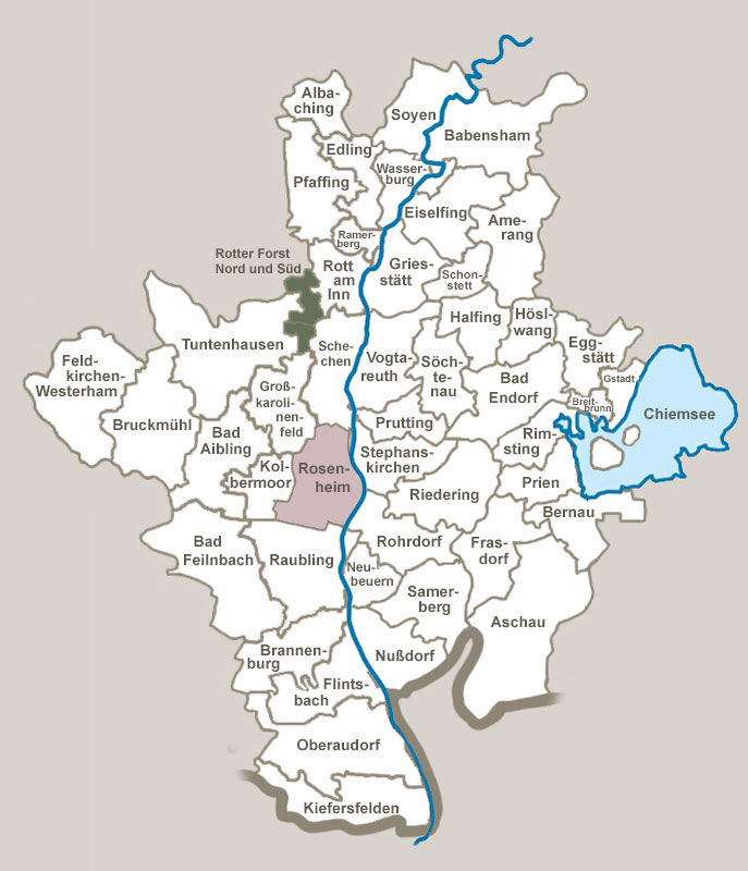 Karte Landkreis Rosenheim Karte Landkreis Rosenheim