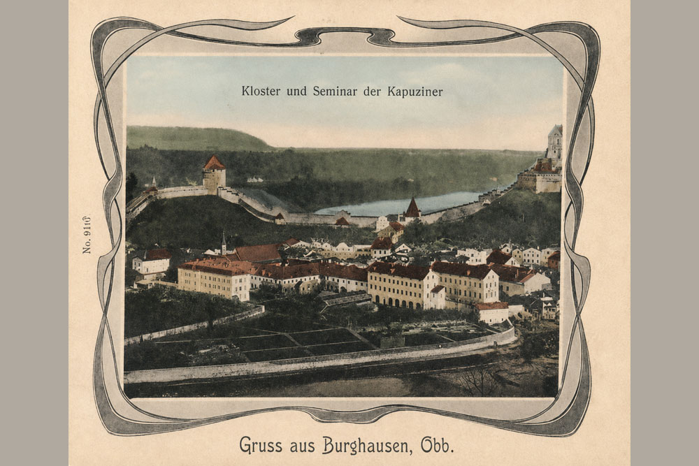 Kloster Raitenhaslach (ehemalige Abtei der Zisterzienser) - Historische Grußkarte, 1908 gelaufen Kloster Raitenhaslach (ehemalige Abtei der Zisterzienser) im Landkreis Altötting