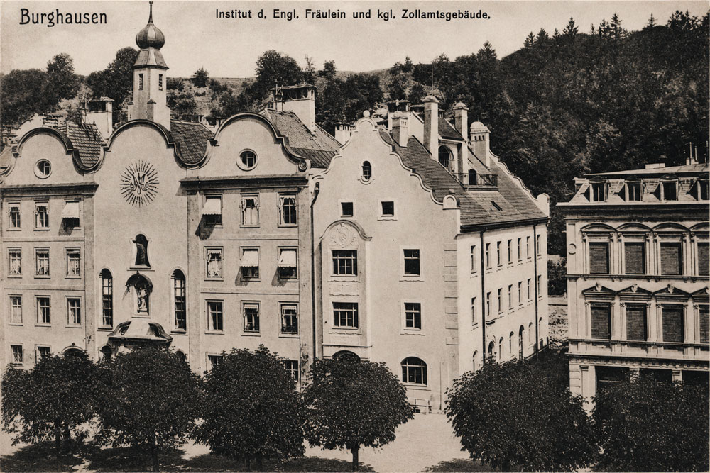 Kloster Heilig Schutzengel (Burghausen) – Historische Echtfotokarte Kloster Heilig Schutzengel (Burghausen) im Landkreis Altötting