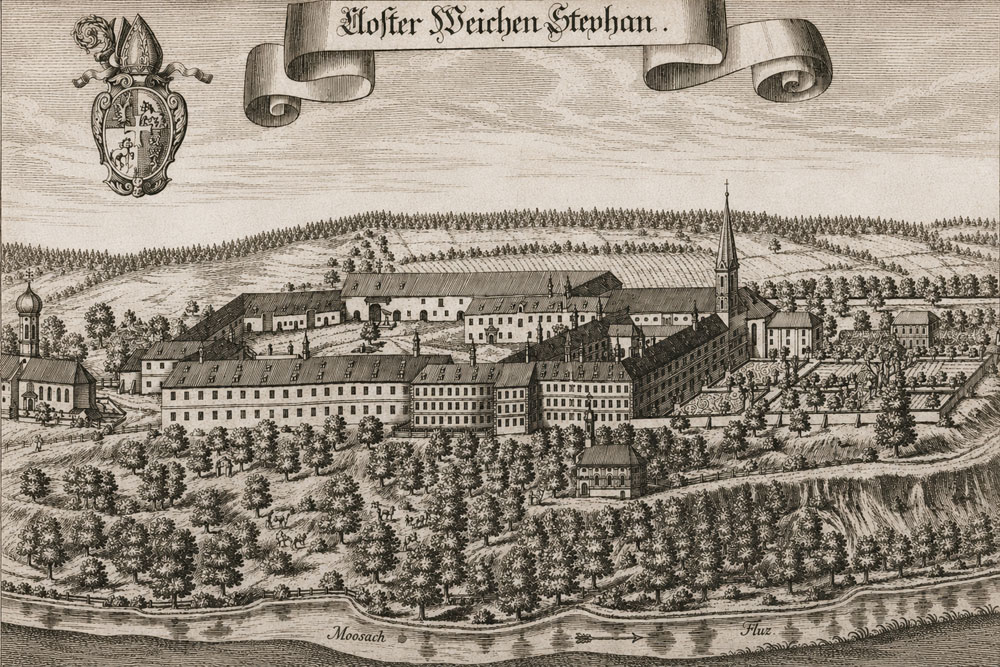 Kloster Weihenstephan (ehemalige Abtei der Benediktiner und früheres Säkularkanonikerstift) im Landkreis Freising