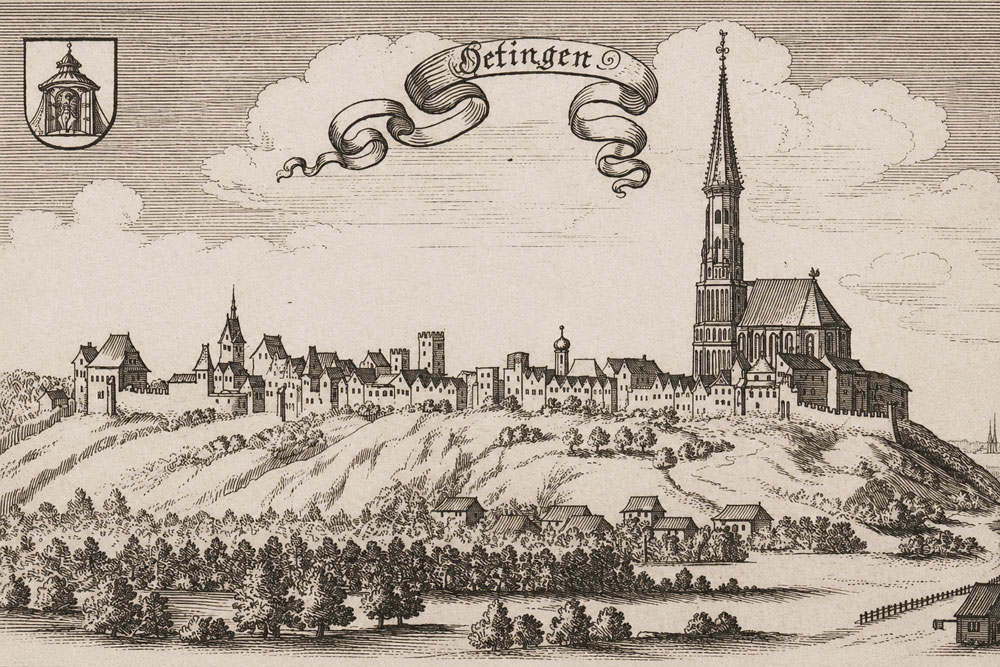Schloss Neuötting (Pflegschloss) – Kupferstich von Ertl, 1687 Schloss Neuötting (Pflegschloss) im Landkreis Altötting