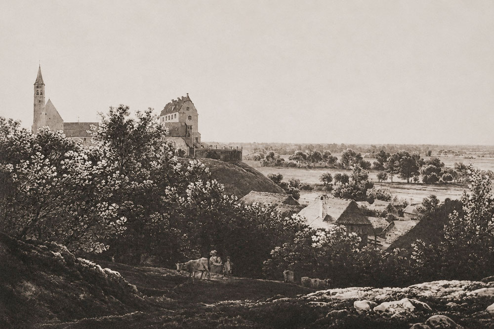 Schloss Inkofen (Haag an der Amper) - Aquarell von M. J. Wagenbauer Schloss Inkofen (Haag an der Amper) im Landkreis Freising