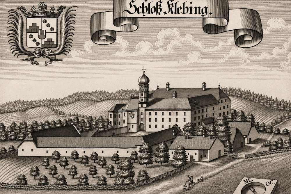 Schloss Klebing – Kupferstich von Michael Wening, 1721 Schloss Klebing im Landkreis Altötting