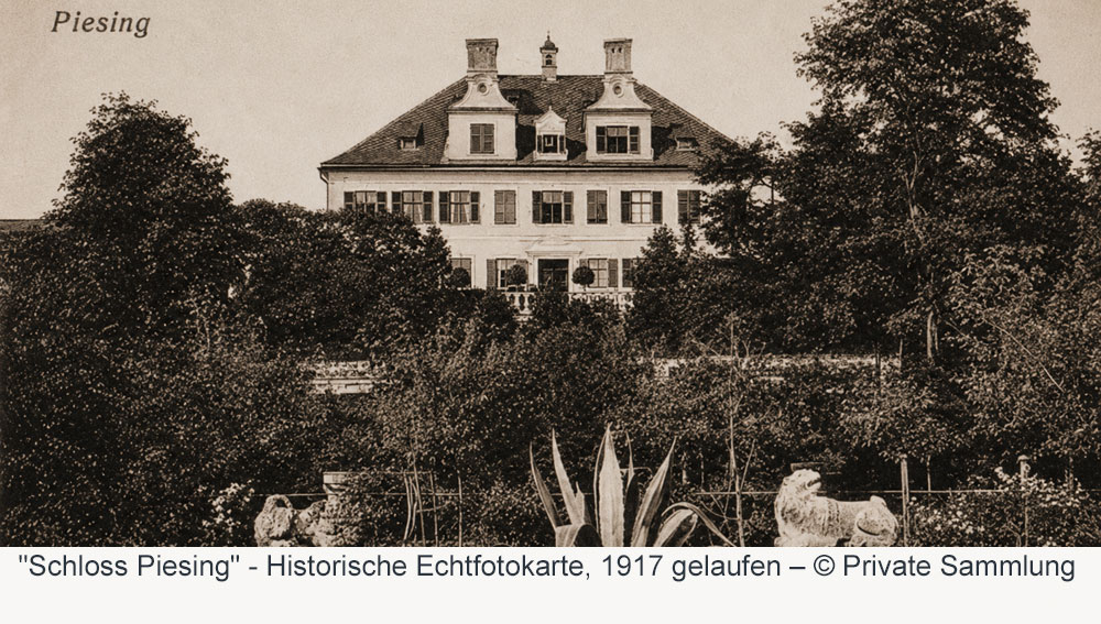 Schloss Piesing - Historische Echtfotokarte, 1917 gelaufen Schloss Piesing im Landkreis Altötting