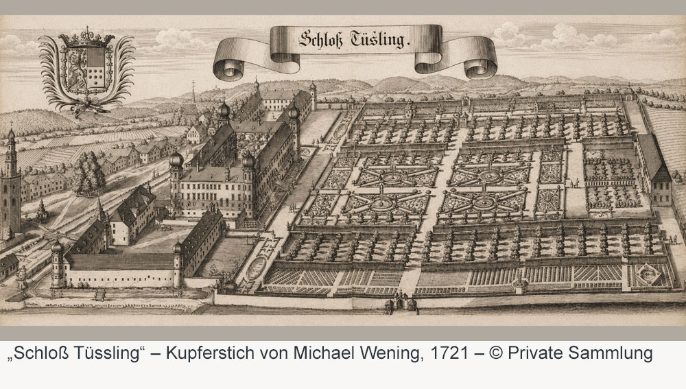 Schloss Tüssling – Kupferstich von Michael Wening, 1721 Schloss Tüssling im Landkreis Altötting