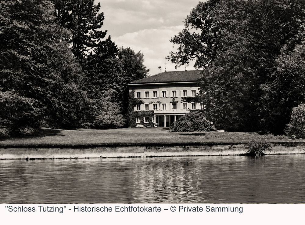 Schloss Tutzing - Historische Echtfotokarte Schloss Tutzing im Landkreis Starnberg
