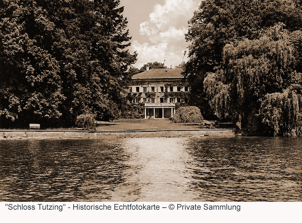 Schloss Tutzing - Historische Echtfotokarte Schloss Tutzing im Landkreis Starnberg