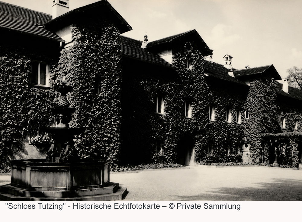 Schloss Tutzing - Historische Echtfotokarte Schloss Tutzing im Landkreis Starnberg