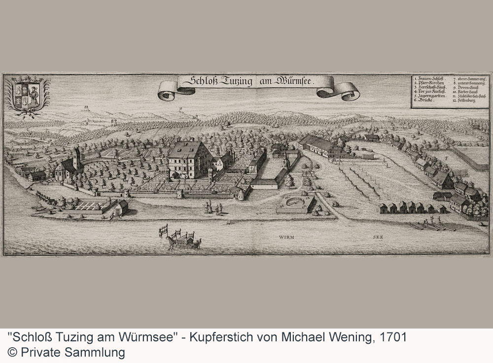 Schloss Tutzing - Kupferstich von Michael Wening, 1701 Schloss Tutzing im Landkreis Starnberg