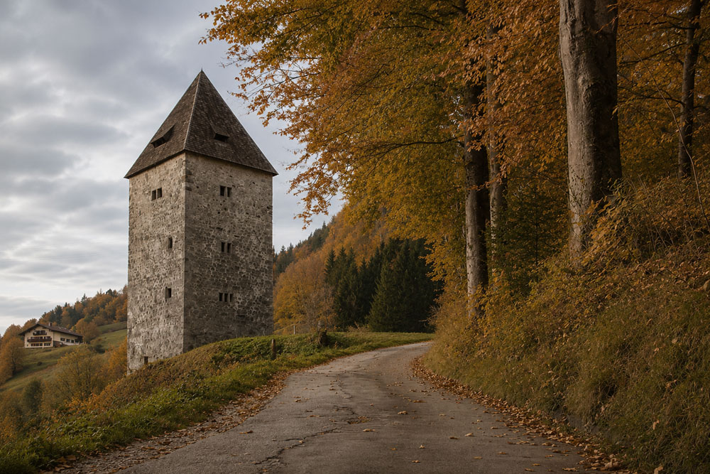 Turm Schellenberg (Passturm, Klause) Turm Schellenberg (Passturm, Klause) im Landkreis Berchtesgadener Land
