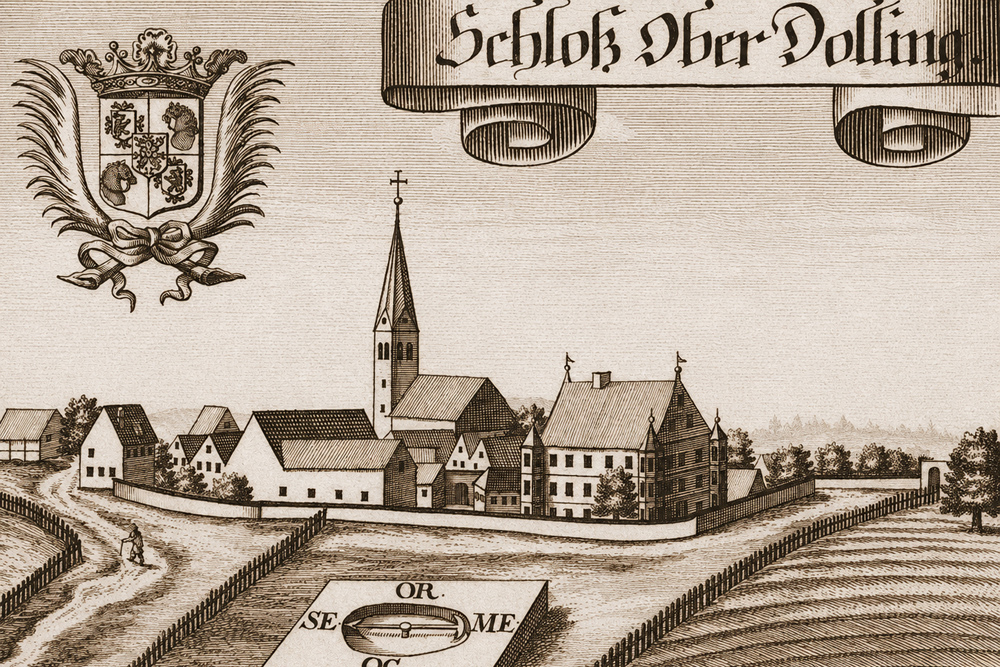 Schloss Oberdolling – Kupferstich von Michael Wening, 1701 Schloss Oberdolling im Landkreis Eichstätt