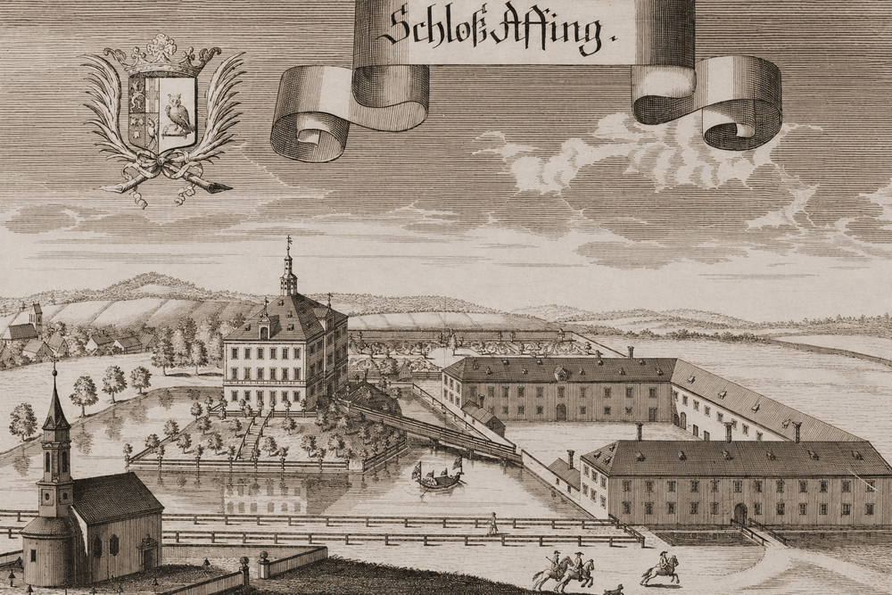 Schloss Affing - Kupferstich von Michael Wening, 1701 Schloss Affing im Landkreis Aichach-Friedberg