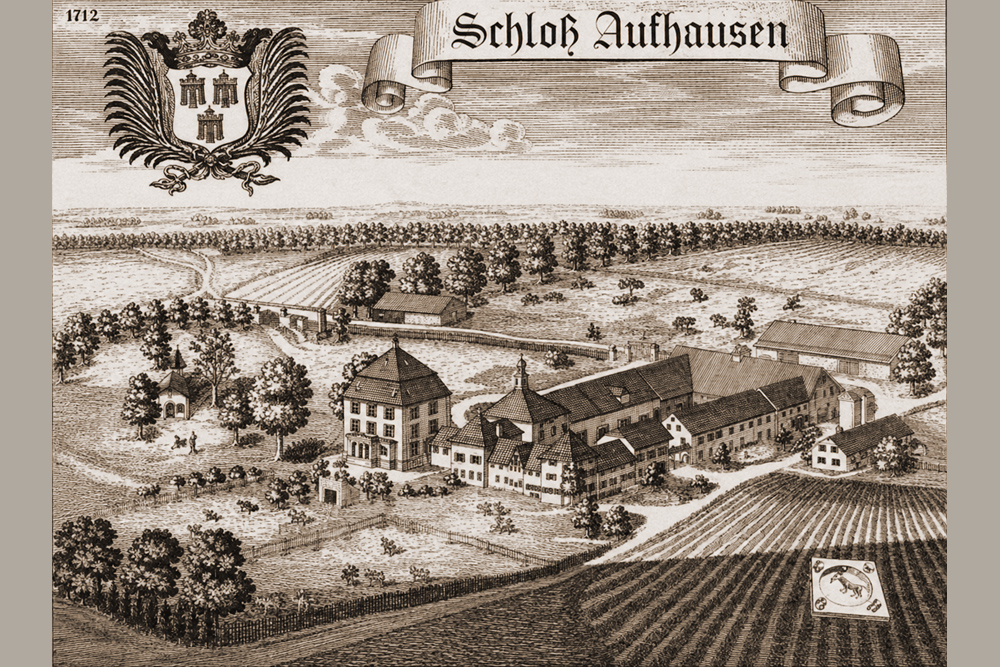 Schloss Aufhausen - „Schloß Aufhausen“ – Kupferstich von Michael Wening, 1723 Schloss Aufhausen im Landkreis Erding
