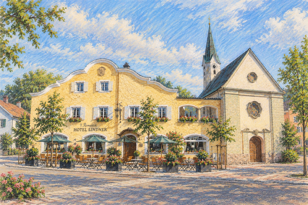 Schloss Prantshausen (Freihof Prantshausen) - Pastellzeichnung Schloss Prantshausen (Freihof Prantshausen) im Landkreis Rosenheim