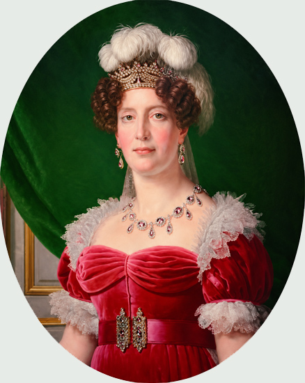 Schloss Ingelfingen (Prinzessinnenbau) - „Marie Thérèse Charlotte de Bourbon“ – Gemälde von Alexandre-François Caminade, 1827 Schloss Ingelfingen (Prinzessinnenbau) im Hohenlohekreis